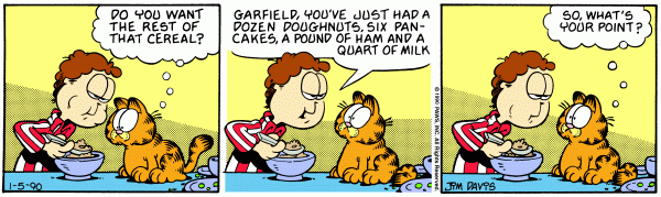 Komiksy garfield - komiks z dnia 05/01/1990