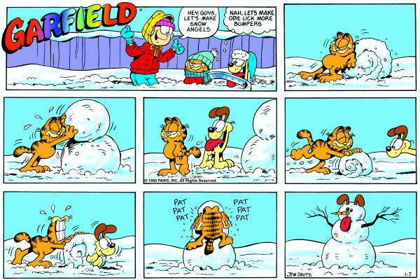 Komiksy garfield - komiks z dnia 07/01/1990