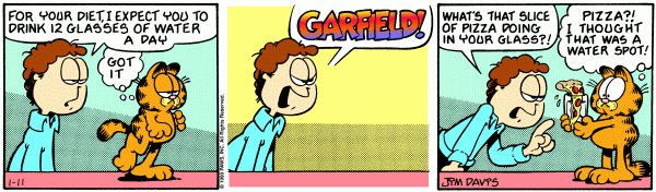 Komiksy garfield - komiks z dnia 11/01/1990