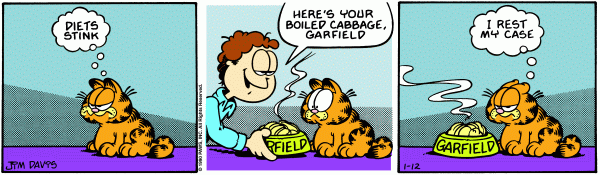 Komiksy garfield - komiks z dnia 12/01/1990