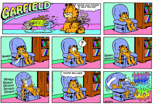 Komiksy garfield - komiks z dnia 28/01/1990