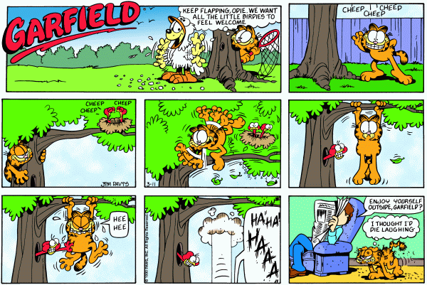 Komiksy garfield - komiks z dnia 11/03/1990