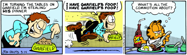 Komiksy garfield - komiks z dnia 14/03/1990