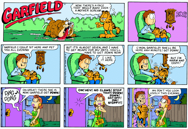 Komiksy garfield - komiks z dnia 08/04/1990