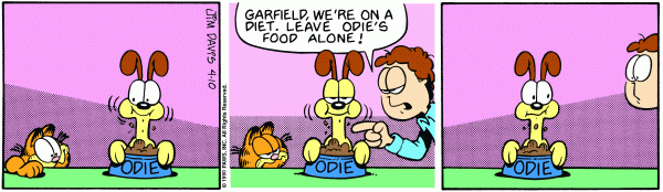 Komiksy garfield - komiks z dnia 10/04/1990