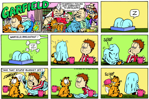 Komiksy garfield - komiks z dnia 15/04/1990