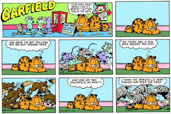 Komiksy garfield - komiks z dnia 22/04/1990