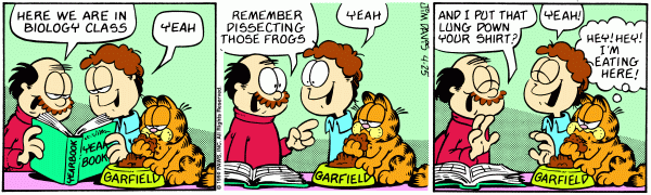 Komiksy garfield - komiks z dnia 25/04/1990