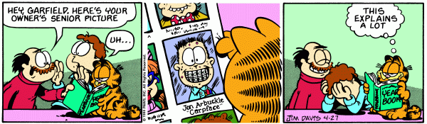 Komiksy garfield - komiks z dnia 27/04/1990
