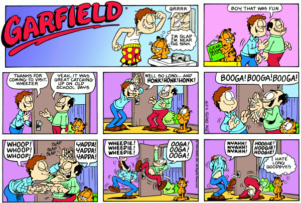 Komiksy garfield - komiks z dnia 29/04/1990