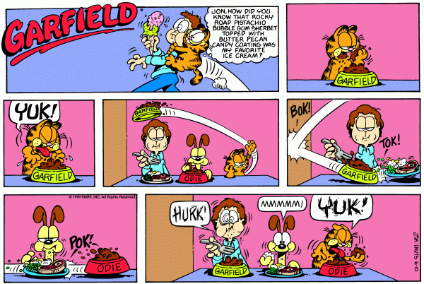 Komiksy garfield - komiks z dnia 10/06/1990
