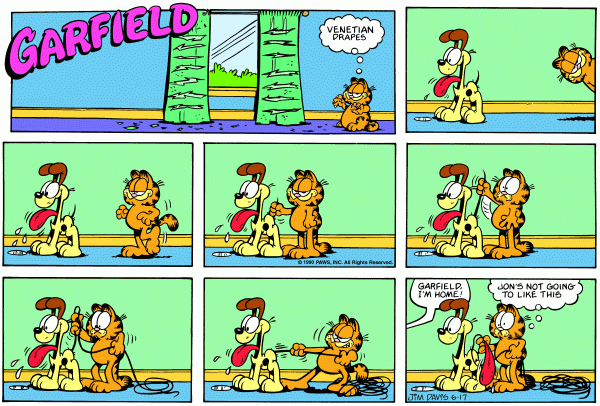 Komiksy garfield - komiks z dnia 17/06/1990