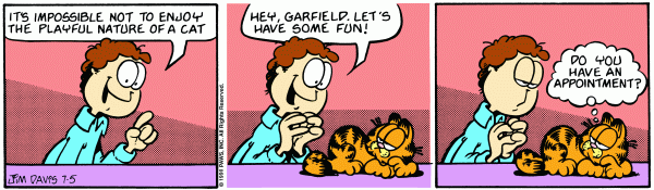 Komiksy garfield - komiks z dnia 05/07/1990