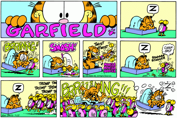 Komiksy garfield - komiks z dnia 22/07/1990