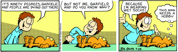 Komiksy garfield - komiks z dnia 23/07/1990