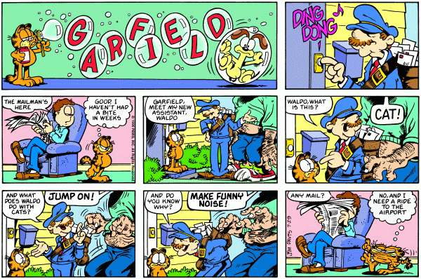 Komiksy garfield - komiks z dnia 29/07/1990