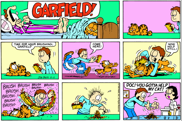 Komiksy garfield - komiks z dnia 12/08/1990