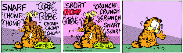 Komiksy garfield - komiks z dnia 22/08/1990
