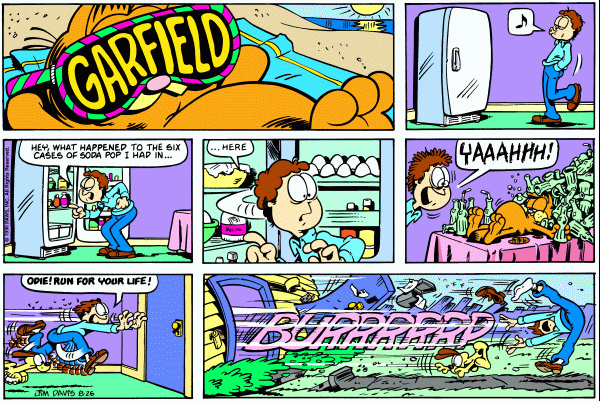 Komiksy garfield - komiks z dnia 26/08/1990