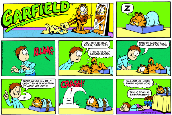 Komiksy garfield - komiks z dnia 16/09/1990