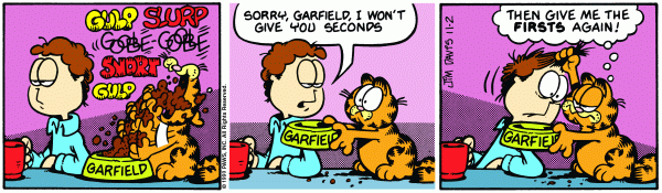Komiksy garfield - komiks z dnia 02/11/1990