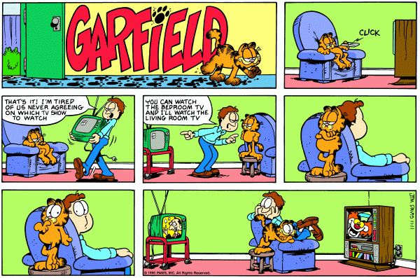 Komiksy garfield - komiks z dnia 11/11/1990