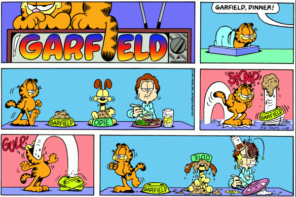Komiksy garfield - komiks z dnia 18/11/1990