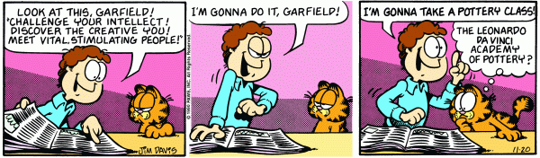 Komiksy garfield - komiks z dnia 20/11/1990