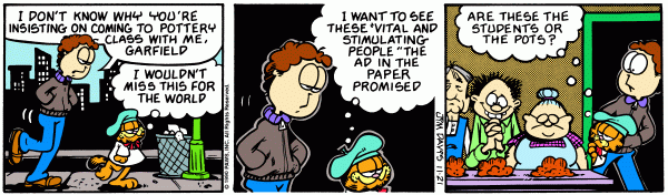 Komiksy garfield - komiks z dnia 21/11/1990