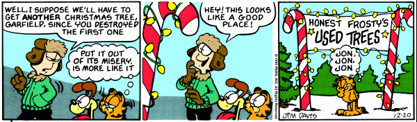 Komiksy garfield - komiks z dnia 20/12/1990
