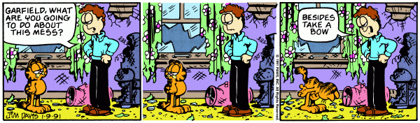 Komiksy garfield - komiks z dnia 09/01/1991