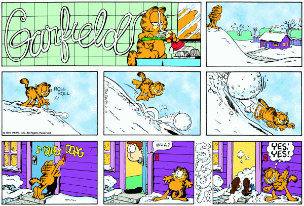 Komiksy garfield - komiks z dnia 10/02/1991