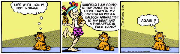 Komiksy garfield - komiks z dnia 13/02/1991
