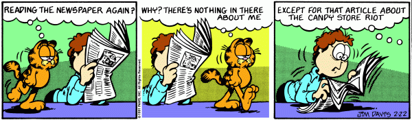 Komiksy garfield - komiks z dnia 22/02/1991