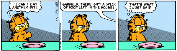 Komiksy garfield - komiks z dnia 07/03/1991