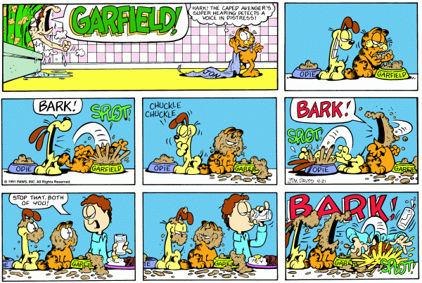 Komiksy garfield - komiks z dnia 21/04/1991