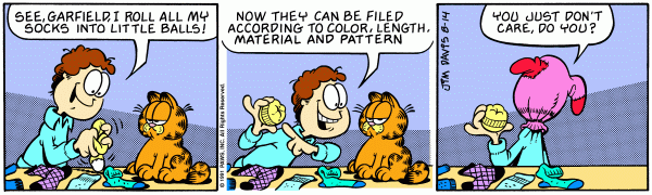 Komiksy garfield - komiks z dnia 14/08/1991