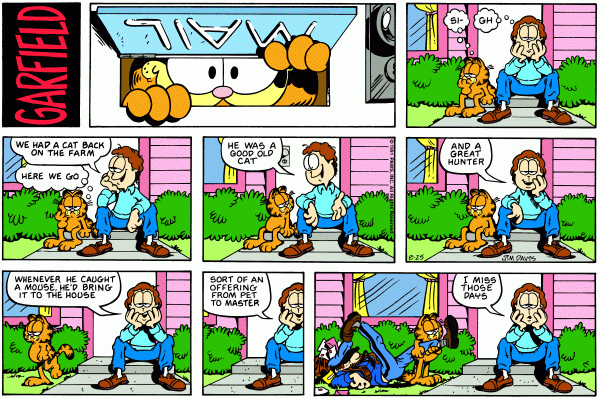 Komiksy garfield - komiks z dnia 25/08/1991