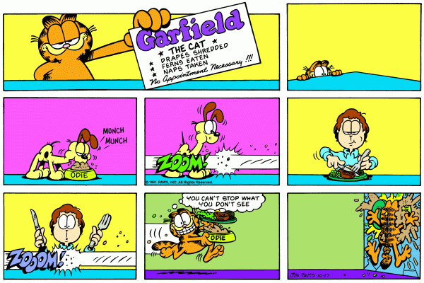 Komiksy garfield - komiks z dnia 27/10/1991
