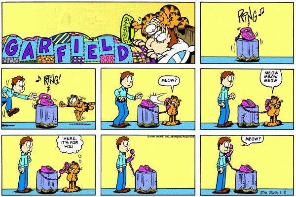 Komiksy garfield - komiks z dnia 03/11/1991