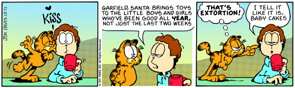 Komiksy garfield - komiks z dnia 11/12/1991
