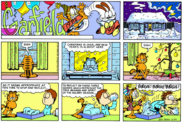 Komiksy garfield - komiks z dnia 29/12/1991