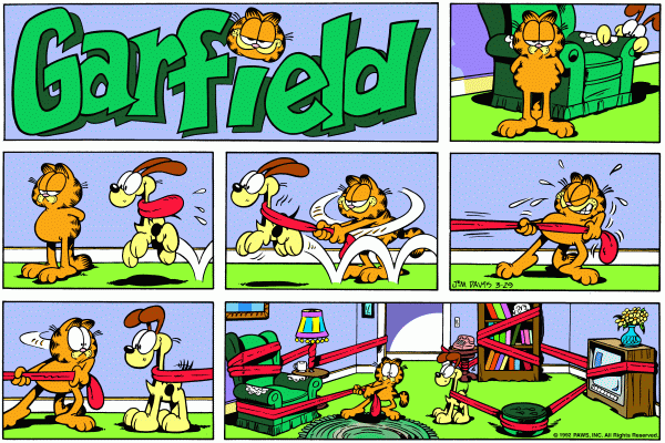 Komiksy garfield - komiks z dnia 29/03/1992