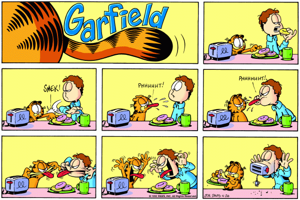 Komiksy garfield - komiks z dnia 26/04/1992
