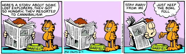 Komiksy garfield - komiks z dnia 04/06/1992