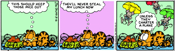 Komiksy garfield - komiks z dnia 06/08/1992