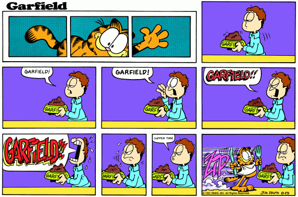 Komiksy garfield - komiks z dnia 23/08/1992
