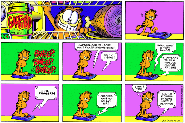 Komiksy garfield - komiks z dnia 27/09/1992