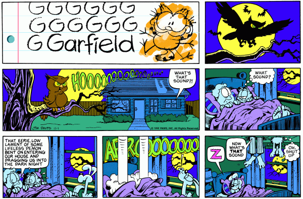 Komiksy garfield - komiks z dnia 01/11/1992