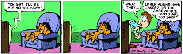 Komiksy garfield - komiks z dnia 29/12/1992